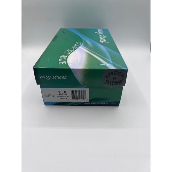 EASY STREET CASUAL 'HOLLY' COMFORT CLOGS MULE NAVY WOMENS 9N NARROW NEW - Picture 11 of 12